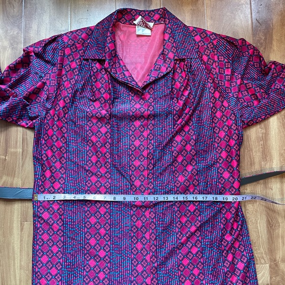 Vintage Bright Purple & Pink All Over Print 'Nat Gordon' Midi Day Dress - Picture 8 of 13